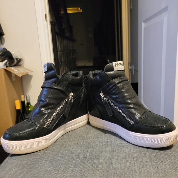 Black heels ankle sneakers shoes - Picture 4 of 7